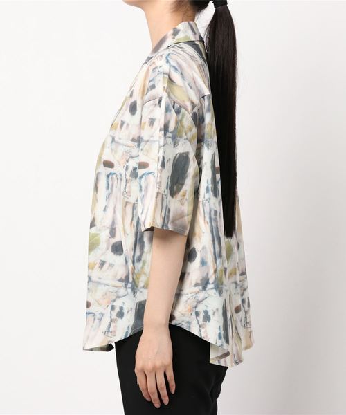 fifth（フィフス）の「水彩プリント開襟ハーフスリーブシャツ（シャツ/ブラウス・レディース・ベージュ・MEDIUM）」の11枚目の写真