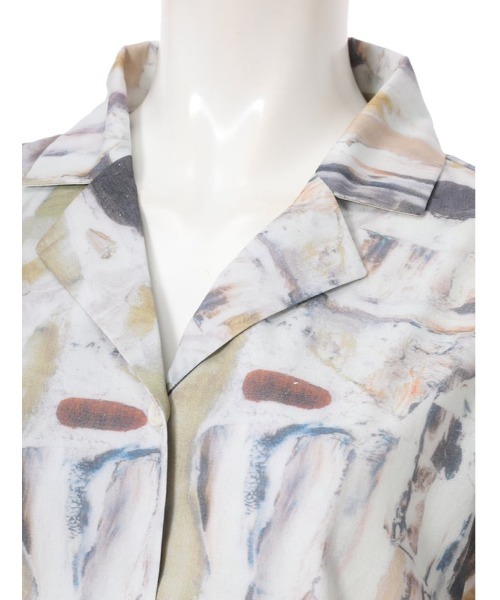 fifth（フィフス）の「水彩プリント開襟ハーフスリーブシャツ（シャツ/ブラウス・レディース・ベージュ・MEDIUM）」の9枚目の写真