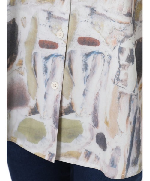 fifth（フィフス）の「水彩プリント開襟ハーフスリーブシャツ（シャツ/ブラウス・レディース・ベージュ・MEDIUM）」の5枚目の写真