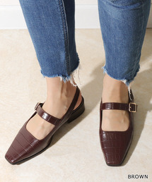 RANDA | スクエアトゥバックストラップシューズ(パンプス)