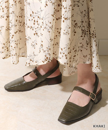 RANDA | スクエアトゥバックストラップシューズ(パンプス)