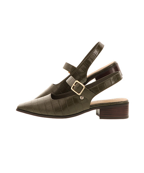 RANDA（ランダ）の「スクエアトゥバックストラップシューズ（パンプス・レディース・ブラウン/ブラック/カーキ・S/M/L/LL）」の4枚目の写真