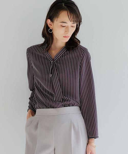 green label relaxing（グリーンレーベルリラクシング）の「Ｄ パーツ / ボウタイ ブラウス（シャツ/ブラウス・レディース・ライトブルー/ダークグレー/ネイビー/ライトグレー・FREE）」の3枚目の写真