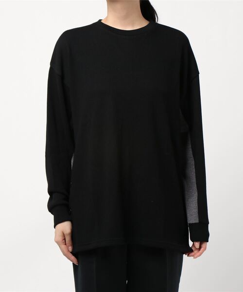 TRAP/U （トラップユー）の「《TRAP/U》サイドボタン　長袖カットソー（Tシャツ/カットソー・レディース・チャコールグレー/ブラック/ベージュ/カーキ・MEDIUM/LARGE）」の10枚目の写真