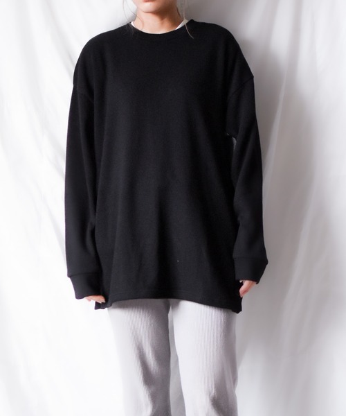 TRAP/U （トラップユー）の「《TRAP/U》サイドボタン　長袖カットソー（Tシャツ/カットソー・レディース・チャコールグレー/ブラック/ベージュ/カーキ・MEDIUM/LARGE）」の20枚目の写真