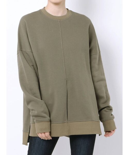 EMODA（エモダ）の「ロングスリットトップ（スウェット・レディース・ホワイト/ブラック/カーキ・FREE）」の11枚目の写真