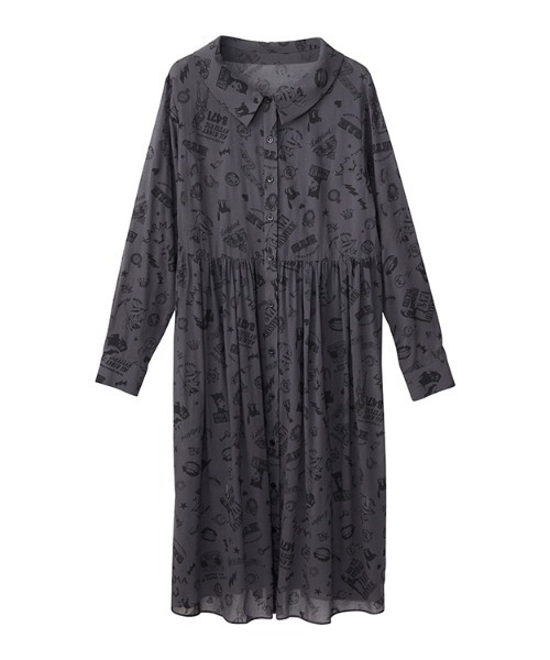 セール Karma Karma柄 フラットカラー長袖ワンピース ワンピース Hysteric Glamour ヒステリックグラマー のファッション通販 Zozotown