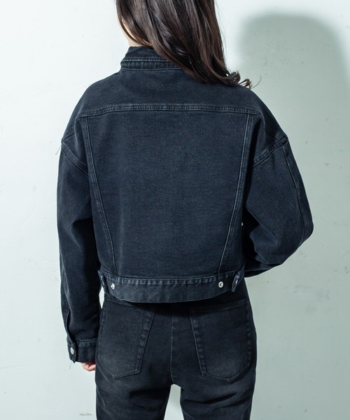 mystic（ミスティック）の「ショートGジャン（デニムジャケット・レディース・ブラック/オフホワイト/ブルー・FREE）」の17枚目の写真