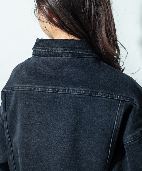 mystic（ミスティック）の「ショートGジャン（デニムジャケット・レディース・ブラック/オフホワイト/ブルー・FREE）」の18枚目の写真