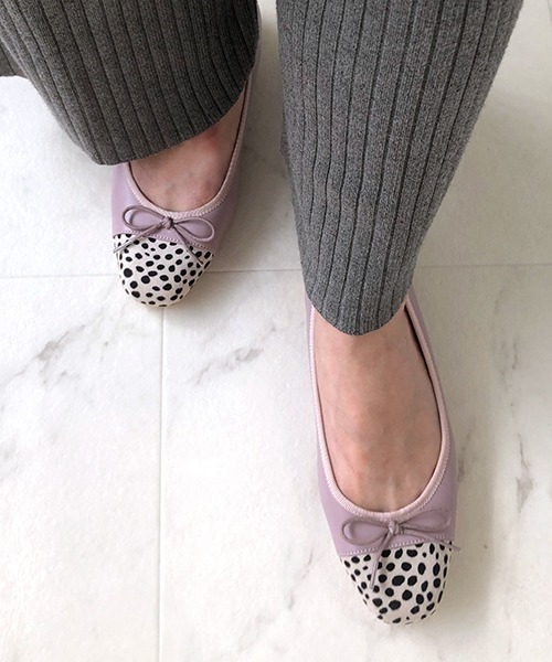 JELLY BEANS(ジェリービーンズ)の「【WEB限定】スクエアトゥコンビバレエシューズ(215-15)JELLY BEANS(ジェリービーンズ)(バレエシューズ・レディース・ラベンダー/グリーン/ベージュ/ブラック/アイボリー/ブルー/グレイッシュベージュ/ダークブラウン/パープル系・22.5/23.5/24/23/24.5)」の19枚目の写真