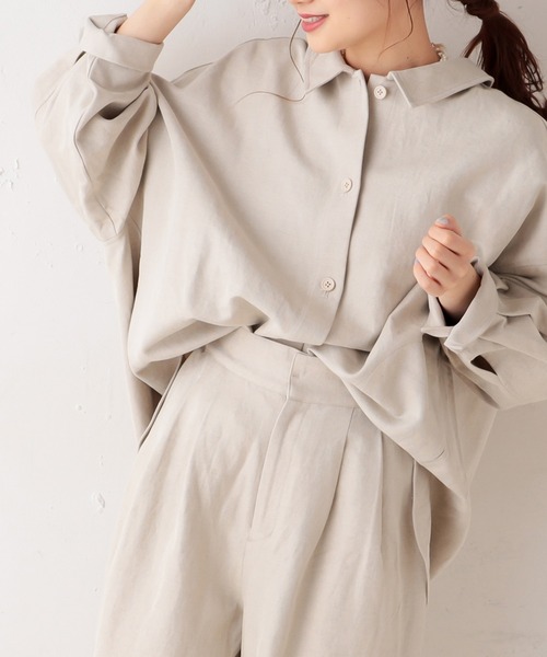 リネン100%　PUAL　CE　CIN　ブラウス　美品 コットンリネンギャザーキャミソールブラウス | PUAL CE CIN