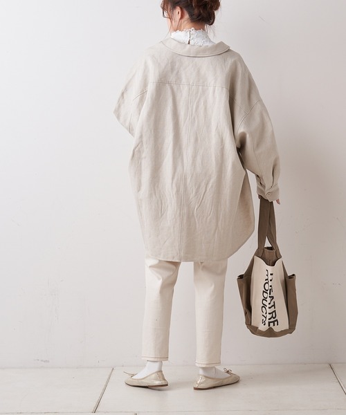 PUAL CE CIN（ピュアルセシン）の「【Du noir】リネンブラウス（シャツ/ブラウス・レディース・ブラック/ナチュラル・FREE）」の12枚目の写真