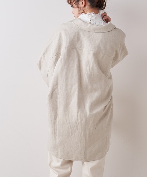 PUAL CE CIN（ピュアルセシン）の「【Du noir】リネンブラウス（シャツ/ブラウス・レディース・ブラック/ナチュラル・FREE）」の11枚目の写真