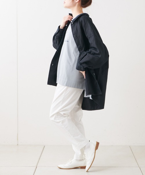 PUAL CE CIN（ピュアルセシン）の「【Du noir】リネンブラウス（シャツ/ブラウス・レディース・ブラック/ナチュラル・FREE）」の15枚目の写真