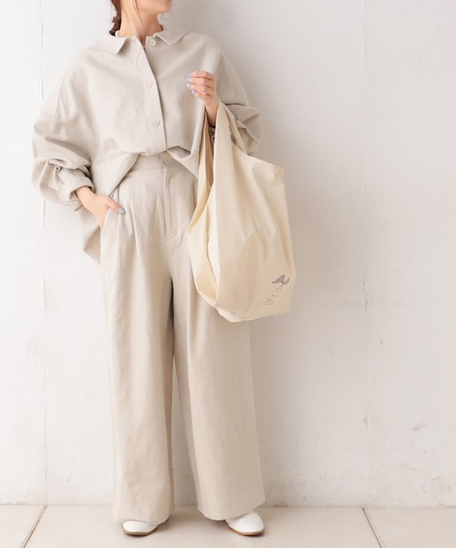 PUAL CE CIN（ピュアルセシン）の「【Du noir】リネンブラウス（シャツ/ブラウス・レディース・ブラック/ナチュラル・FREE）」の14枚目の写真