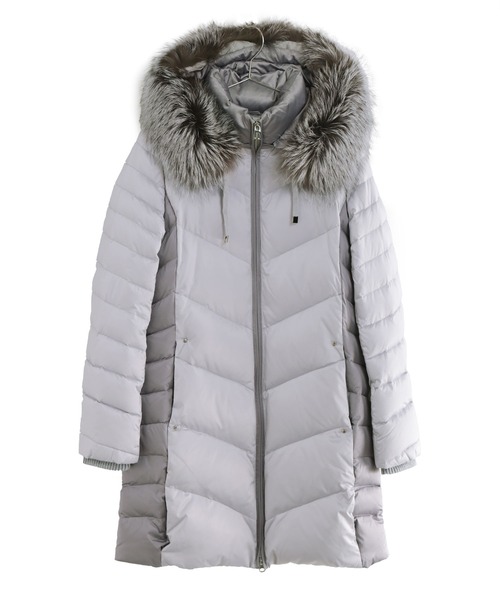 ダウンコートシルバーフォックスファーフード付き（ダウンジャケット