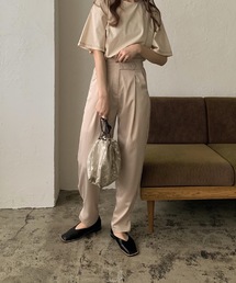 Amiur | high waist belt satin pants(その他パンツ)