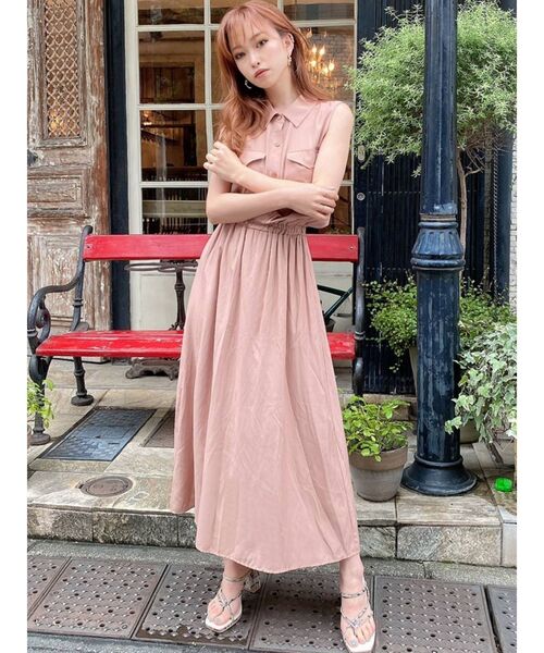 RESEXXY（リゼクシー）の「ノースリシャツワンピース（シャツワンピース・レディース・ホワイト/ブラック/ピンク/その他1・FREE）」の5枚目の写真