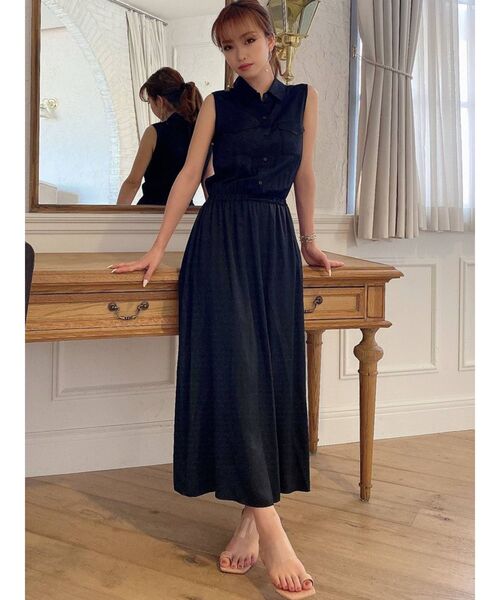 RESEXXY（リゼクシー）の「ノースリシャツワンピース（シャツワンピース・レディース・ホワイト/ブラック/ピンク/その他1・FREE）」の6枚目の写真