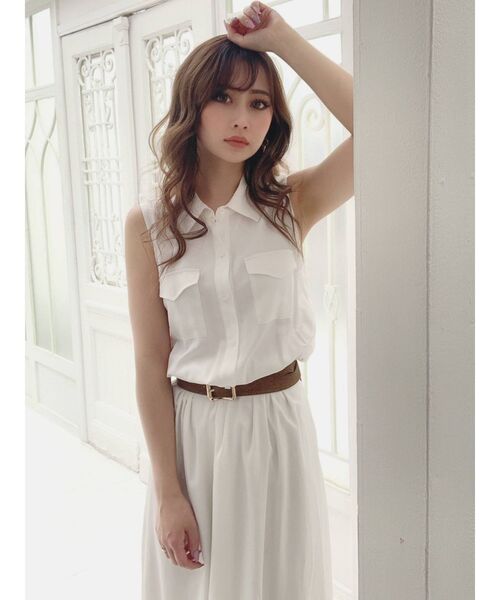 RESEXXY（リゼクシー）の「ノースリシャツワンピース（シャツワンピース・レディース・ホワイト/ブラック/ピンク/その他1・FREE）」の10枚目の写真