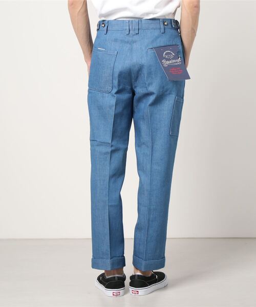 Munsingwear Grand-Slam（マンシングウェア　グランドスラム）の「Barnstormer × Munsingwear ドレスワークトラウザー（デニムパンツ・メンズ・ブルー/グレー・M/XL/L）」の16枚目の写真