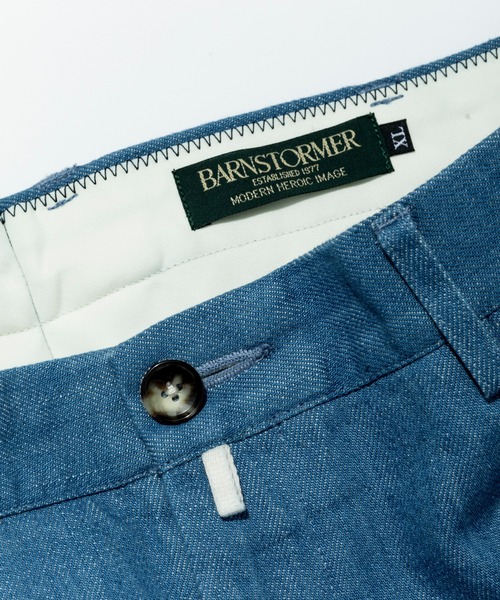 Munsingwear Grand-Slam（マンシングウェア　グランドスラム）の「Barnstormer × Munsingwear ドレスワークトラウザー（デニムパンツ・メンズ・ブルー/グレー・M/XL/L）」の7枚目の写真