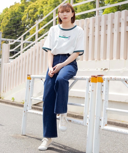 Disney（ディズニー）の「∴WEGO/別注 DisneyカラーリンガーＴ（Tシャツ/カットソー・レディース・ホワイト/イエロー/ホワイト系その他・FREE）」の7枚目の写真