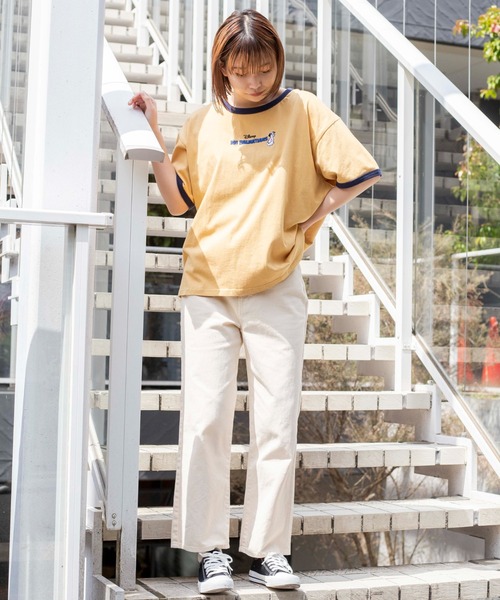 Disney（ディズニー）の「∴WEGO/別注 DisneyカラーリンガーＴ（Tシャツ/カットソー・レディース・ホワイト/イエロー/ホワイト系その他・FREE）」の9枚目の写真