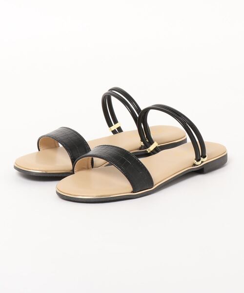 GeeRA（ジーラ）の「ダブルストラップ2WAYサンダル（サンダル・レディース・ブラック/ブラウン/オリーブ/パイソン/シルバー・SMALL/X-LARGE/MEDIUM/LARGE）」の3枚目の写真