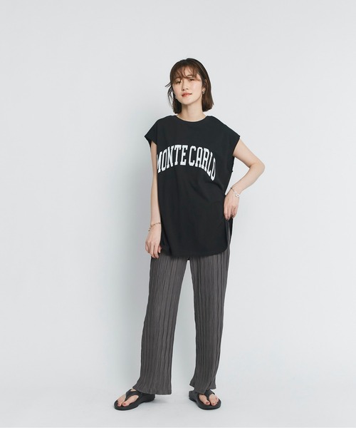 RIVE DROITE（リヴドロワ）の「大人のロゴTシャツ　MONTECARLOフレンチTシャツ（Tシャツ/カットソー・レディース・ブラック/オフホワイト/カーキ・FREE）」の14枚目の写真