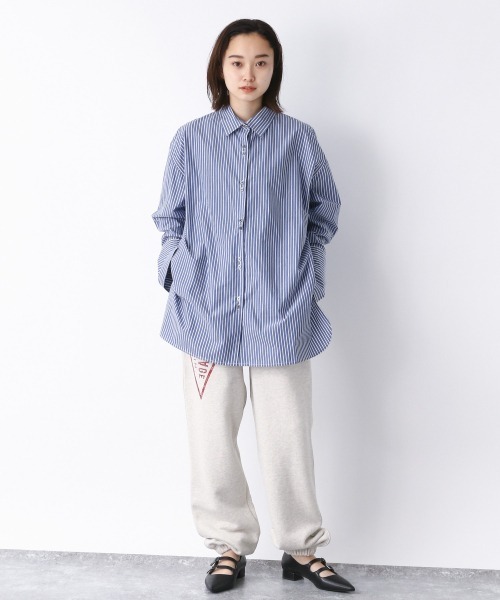 JEANASIS(ジーナシス)の「ストライプレギュラーシャツLS/958372(シャツ/ブラウス・レディース・ブルー系その他/レッド系その他・FREE)」の4枚目の写真