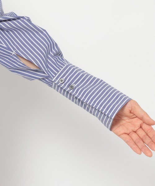 JEANASIS(ジーナシス)の「ストライプレギュラーシャツLS/958372(シャツ/ブラウス・レディース・ブルー系その他/レッド系その他・FREE)」の11枚目の写真