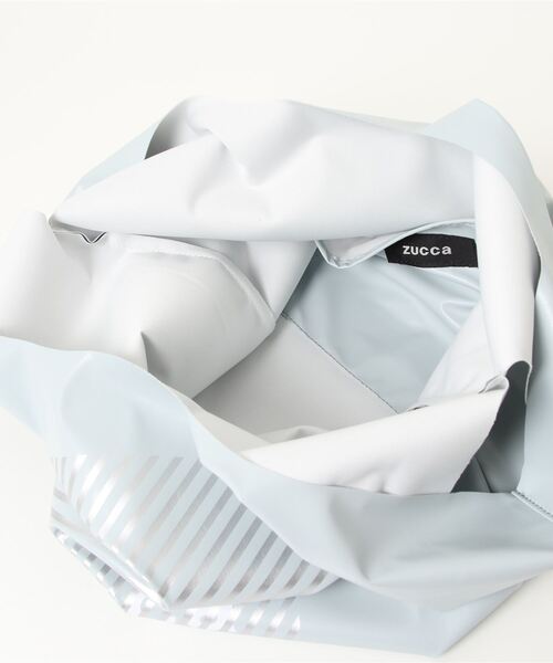 ZUCCa(ズッカ)の「ストライプLOGO BAG/エコバッグ(エコバッグ/サブバッグ・レディース・ホワイト/ブラック/ライトブラウン/ライトブルー・FREE)」の9枚目の写真