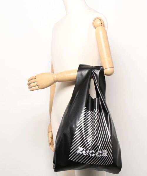 ZUCCa(ズッカ)の「ストライプLOGO BAG/エコバッグ(エコバッグ/サブバッグ・レディース・ホワイト/ブラック/ライトブラウン/ライトブルー・FREE)」の5枚目の写真