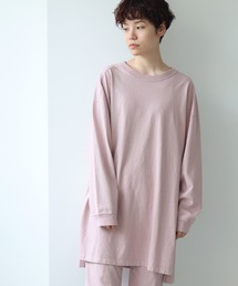 note et silence  | 18/-USA天竺　製品染スリットプルオーバー(Tシャツ/カットソー)