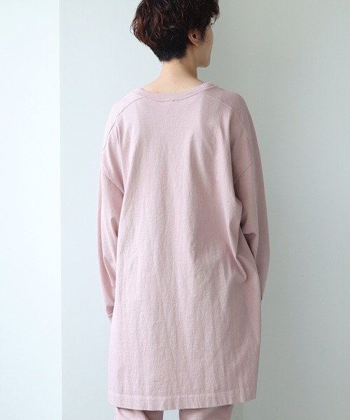 note et silence （ノートエシロンス）の「◇18/-USA天竺　製品染スリットプルオーバー（Tシャツ/カットソー・レディース・ライトピンク/ホワイト/チャコールグレー/カーキ・FREE）」の15枚目の写真