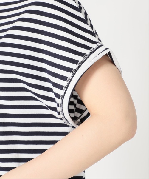 SLOBE IENA（スローブイエナ）の「デザインフレンチスリーブTEE【手洗い可能】◆（Tシャツ/カットソー・レディース・ホワイト/ブラック/ベージュ/ネイビー・FREE）」の8枚目の写真