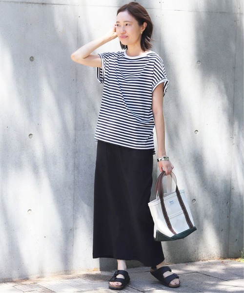 SLOBE IENA（スローブイエナ）の「デザインフレンチスリーブTEE【手洗い可能】◆（Tシャツ/カットソー・レディース・ホワイト/ブラック/ベージュ/ネイビー・FREE）」の21枚目の写真