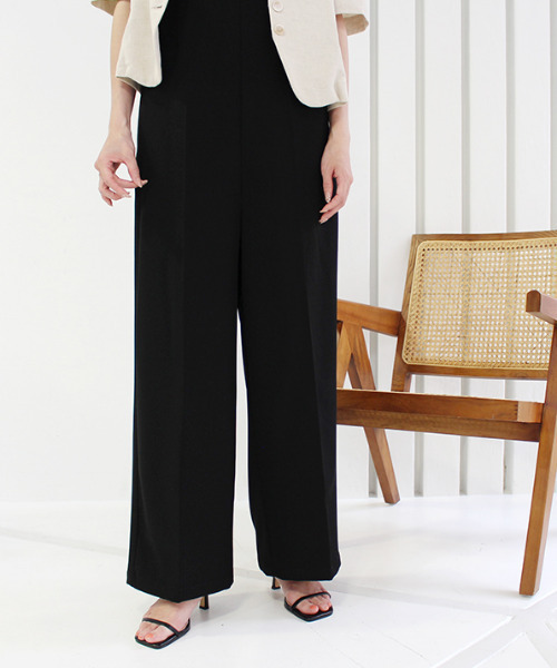 MODE ROBE（モードローブ）の「キャミサロペット（サロペット/オーバーオール・レディース・ブラック/アイボリー・FREE）」の5枚目の写真