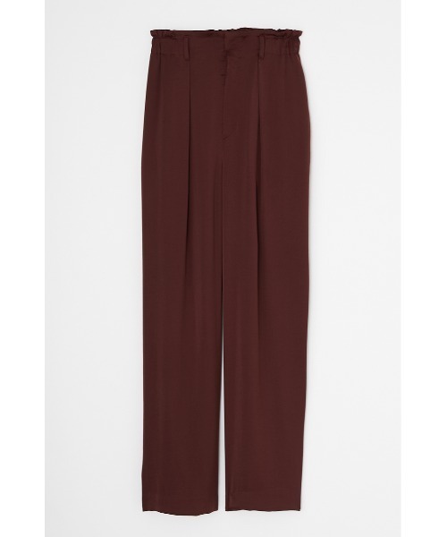 MOUSSY（マウジー）の「SATIN GATHER パンツ（その他パンツ・レディース・キナリ/ダークブラウン/ライム・2/1）」の2枚目の写真