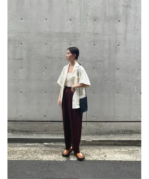 MOUSSY（マウジー）の「SATIN GATHER パンツ（その他パンツ・レディース・キナリ/ダークブラウン/ライム・2/1）」の11枚目の写真