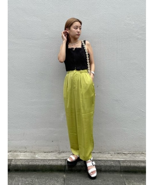MOUSSY（マウジー）の「SATIN GATHER パンツ（その他パンツ・レディース・キナリ/ダークブラウン/ライム・2/1）」の13枚目の写真
