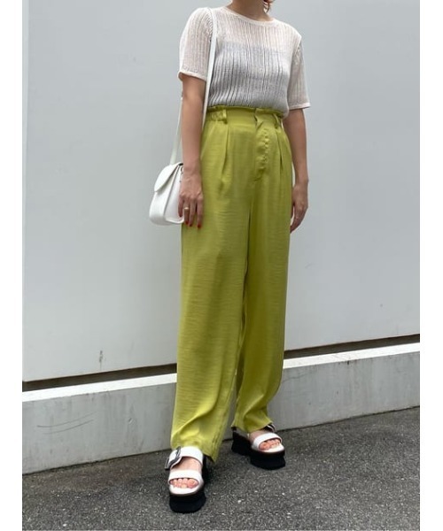 MOUSSY（マウジー）の「SATIN GATHER パンツ（その他パンツ・レディース・キナリ/ダークブラウン/ライム・2/1）」の14枚目の写真