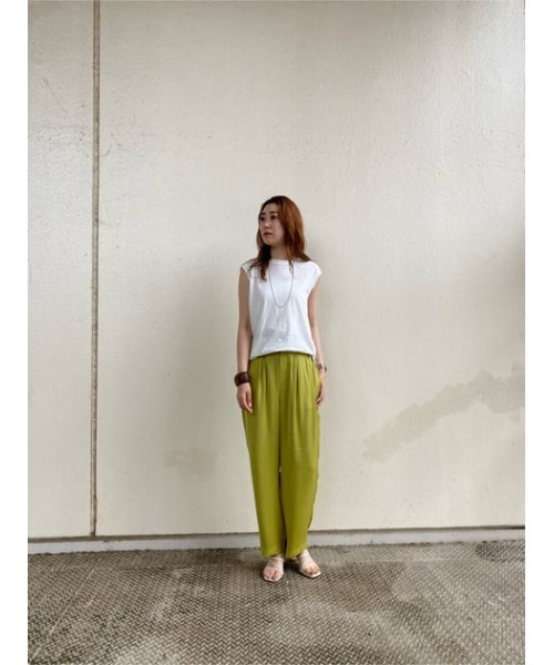 MOUSSY（マウジー）の「SATIN GATHER パンツ（その他パンツ・レディース・キナリ/ダークブラウン/ライム・2/1）」の18枚目の写真