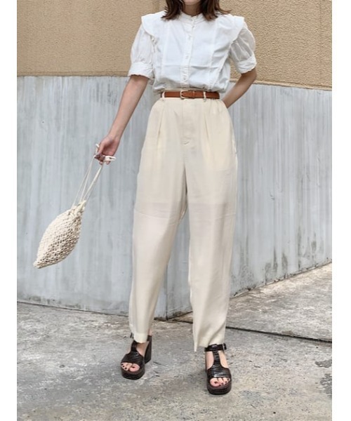 MOUSSY（マウジー）の「SATIN GATHER パンツ（その他パンツ・レディース・キナリ/ダークブラウン/ライム・2/1）」の19枚目の写真