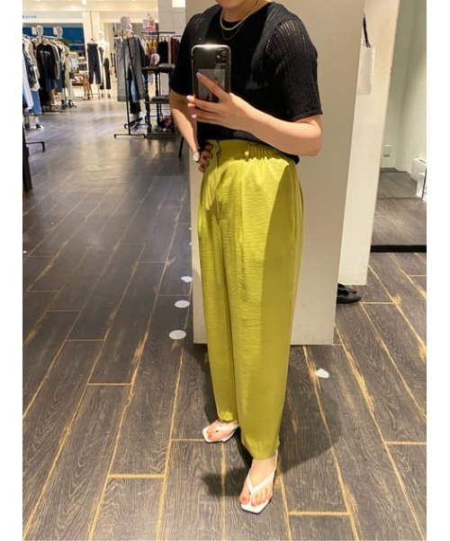 MOUSSY（マウジー）の「SATIN GATHER パンツ（その他パンツ・レディース・キナリ/ダークブラウン/ライム・2/1）」の20枚目の写真