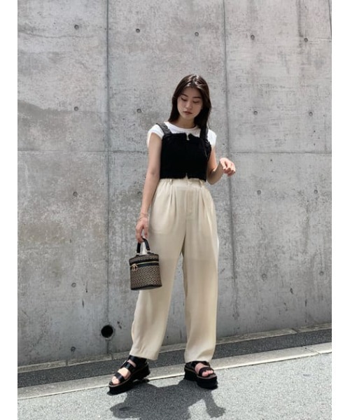 MOUSSY（マウジー）の「SATIN GATHER パンツ（その他パンツ・レディース・キナリ/ダークブラウン/ライム・2/1）」の22枚目の写真