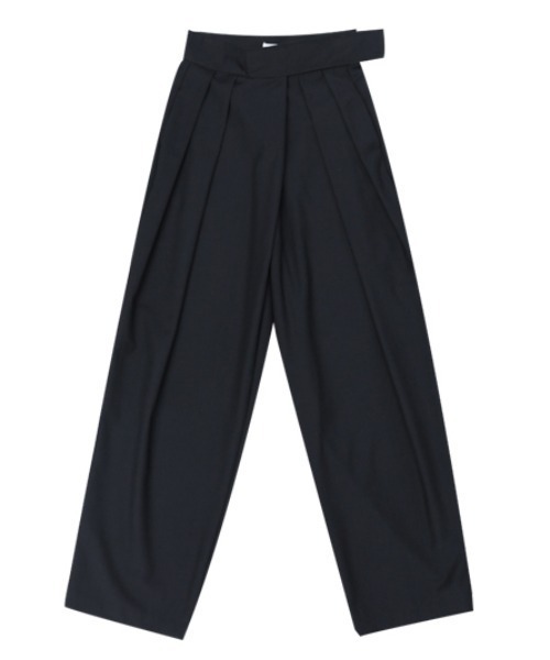 KOR(ケーオーアール)の「ランダムタック ベルクロウエスト モードワイドパンツ(スラックス・レディース・ブラック/グレー・S/M/L/XL/2XL/3XL)」の21枚目の写真