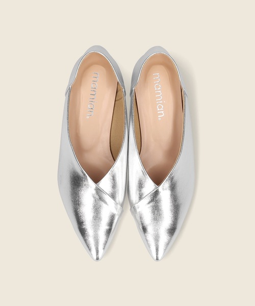 MAMIAN（マミアン）の「ポインテッドトゥ バブーシュ（その他シューズ・レディース・ホワイト/シルバー/シルバー系その他/グレイッシュベージュ/ダークブラウン・S/M/L/LL）」の12枚目の写真