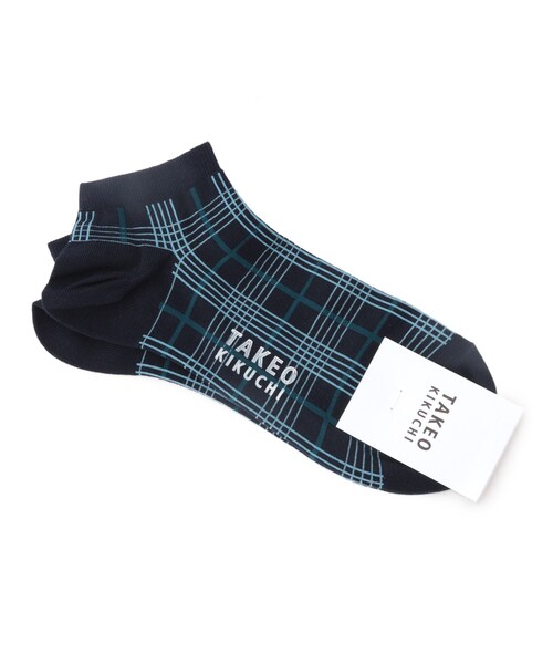 TAKEO KIKUCHI（タケオキクチ）の「◆チェック アンクルソックス（ソックス/靴下・メンズ・グレー系1/キャメル/ネイビー系1・00）」の3枚目の写真